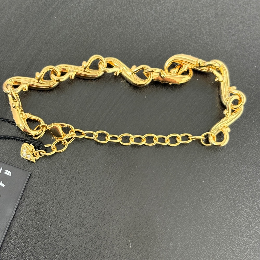 Swarovski Womens Bracelet OS Gold Crystal Link Adjustable NWT Gift Jewelry - Picture 7 of 10
